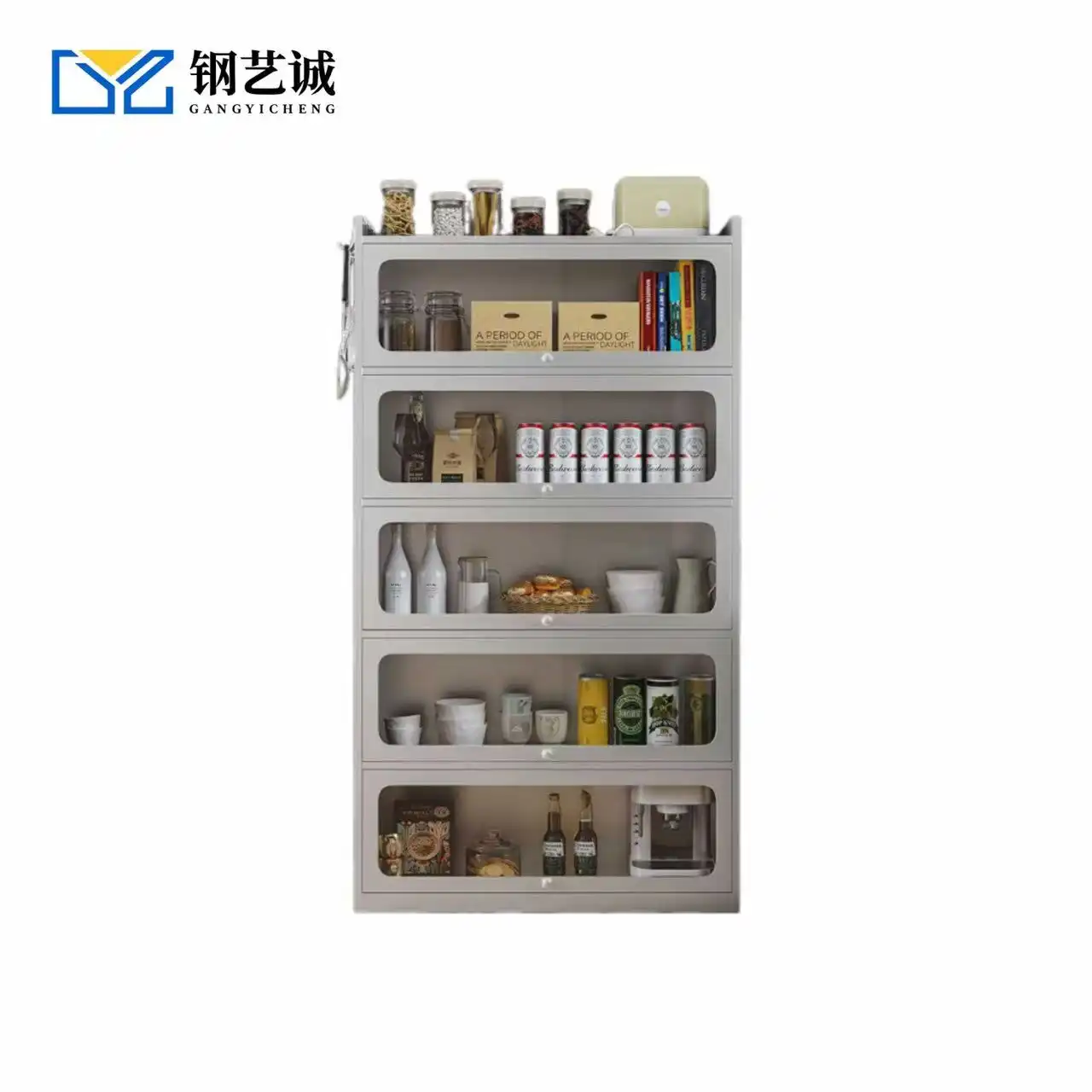 Stainless Steel 5-door Flip-top Cabinet